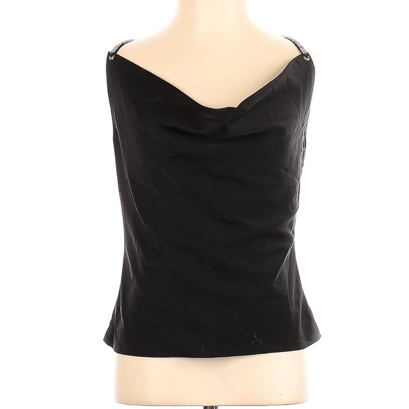 NBD Tops - NBD Embellished Strap Drape Neck Cami, BlacK, XS, EUC